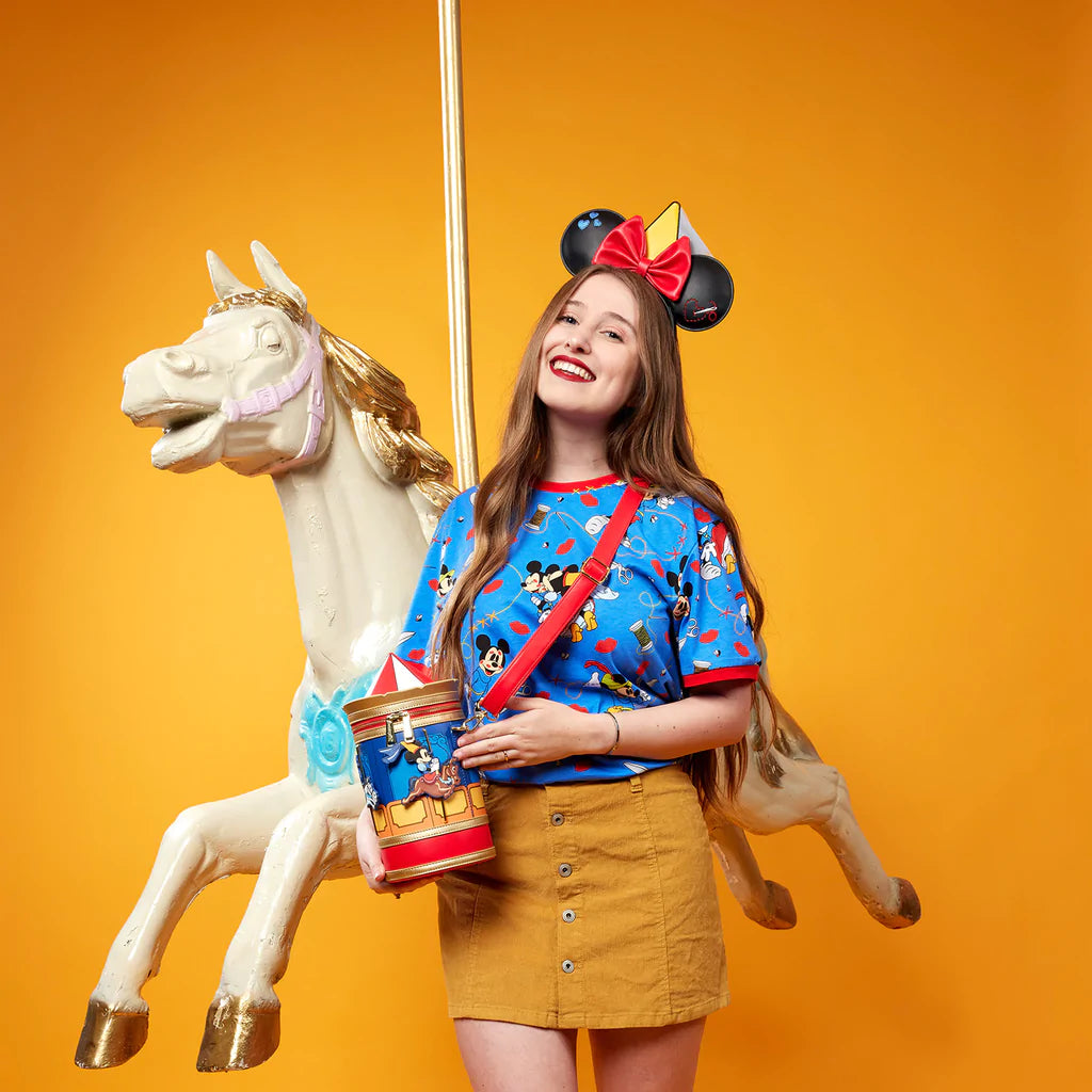 Brave Little Tailor Mickey and Minnie Mouse Carousel Crossbody Bag