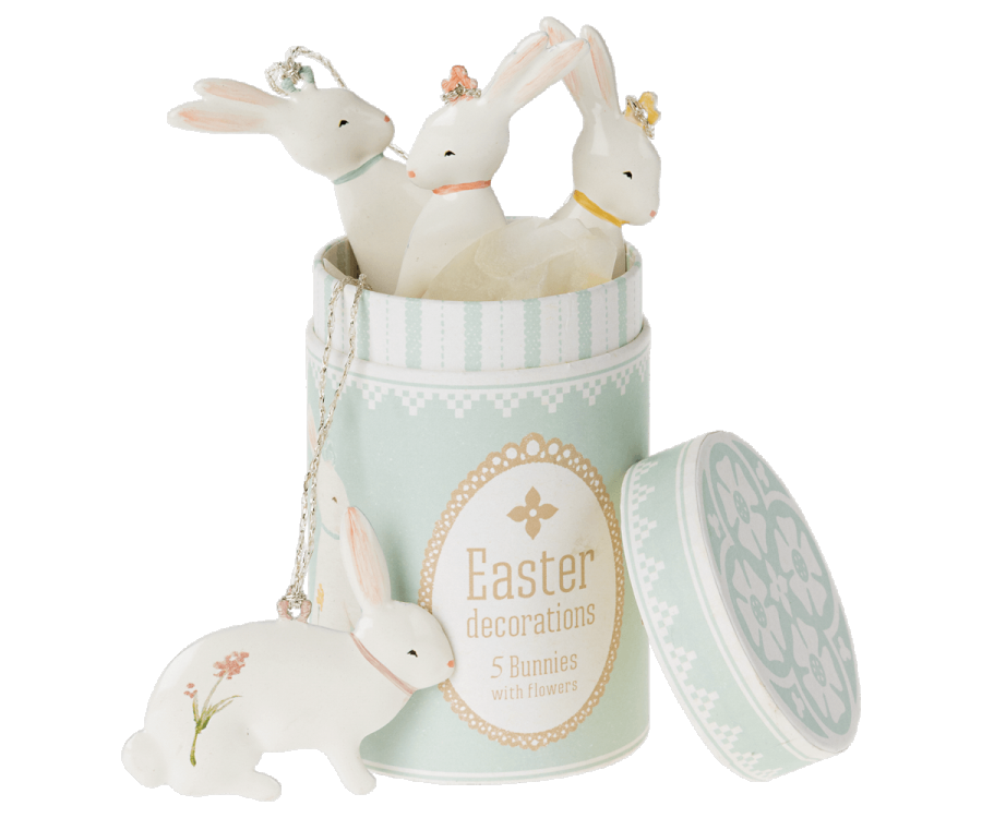 Easter bunny ornaments, 5 pcs.