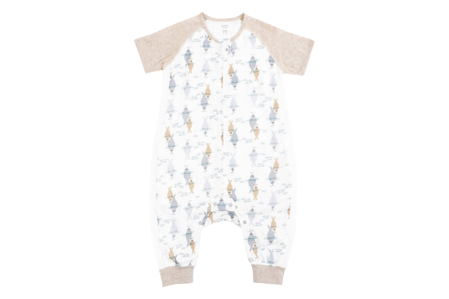 Raglan Bamboo Pima Short Sleeve Sleep Suit 0.6 TOG