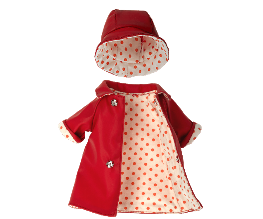 Rain coat w. hat - Teddy mum
