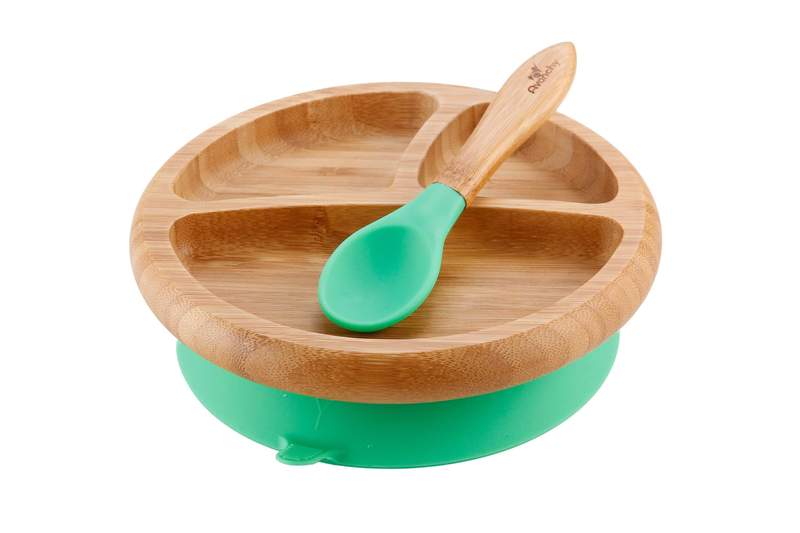 Avanchy Bamboo Suction Baby Plate + Spoon