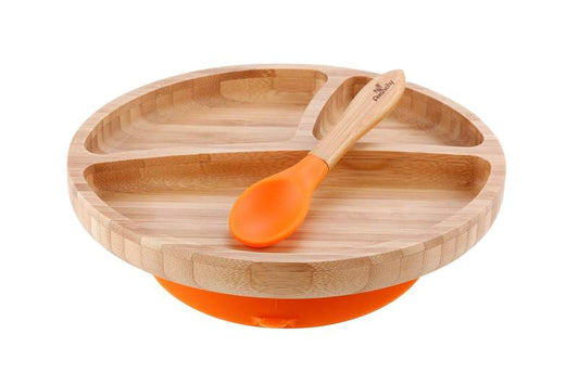 Avanchy Bamboo Suction Toddler Plate + Spoon