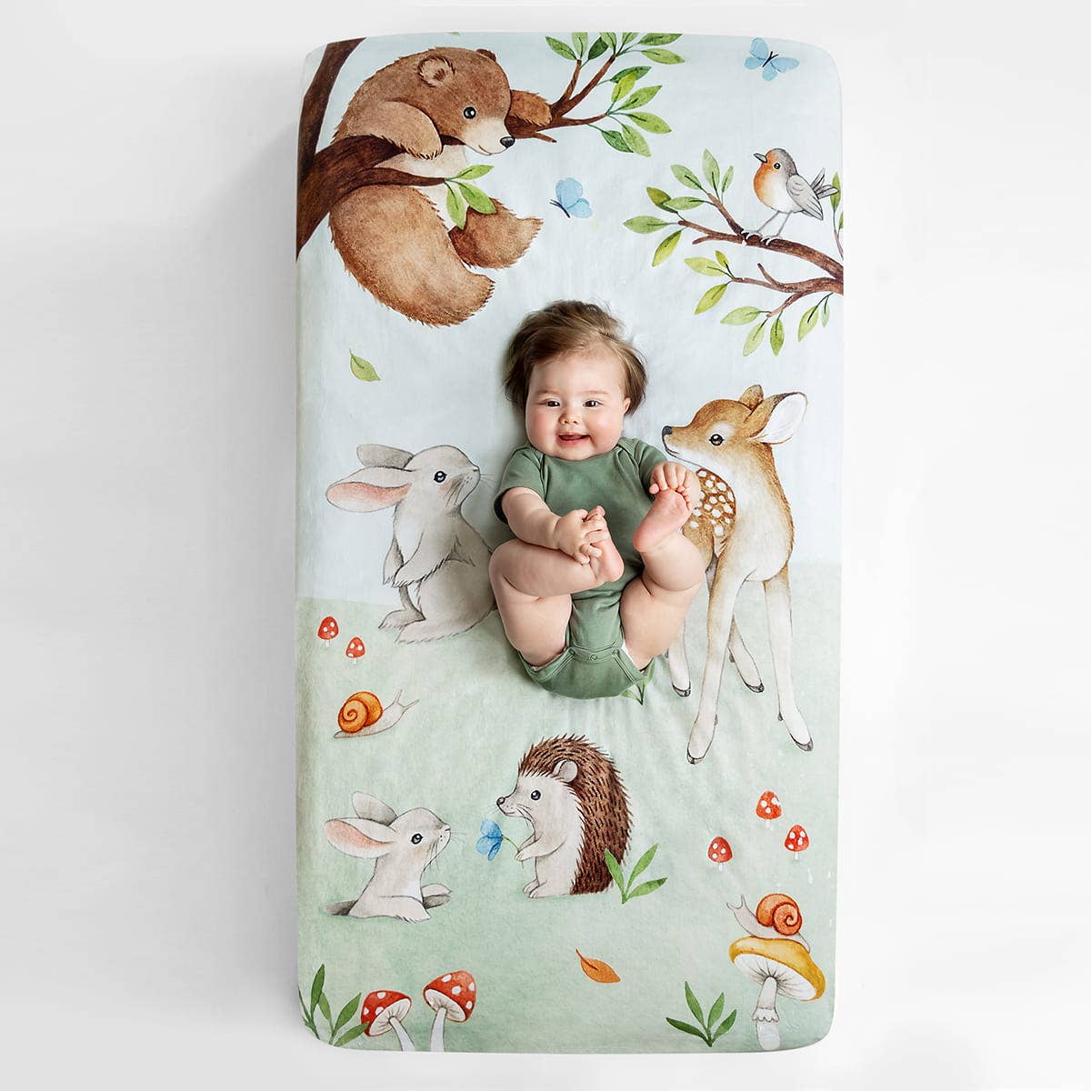 Rookie Humans - Standard Size Cotton Crib Sheet: Enchanted Forest