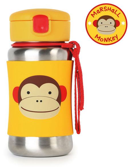 Zoo stainless steel little kid straw bottle