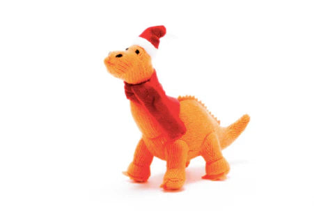 Kintted Diplodocus Dinosaur Christmas Ornament
