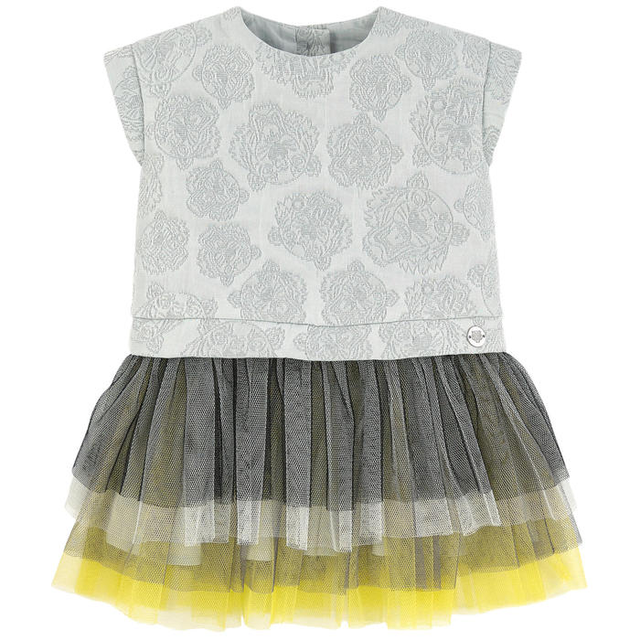 Kenzo Kids Tiger jacquard and tulle dress