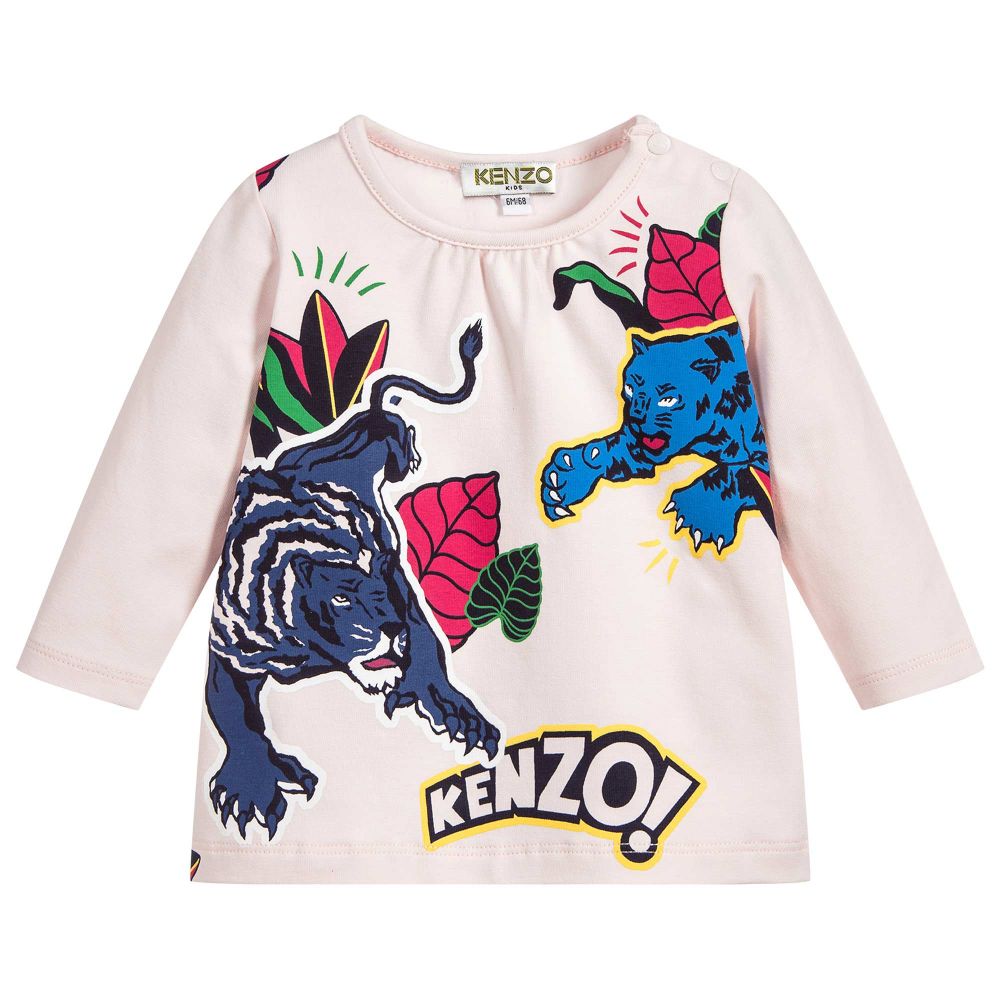 Kenzo Kids Baby Girls Pink Cotton T-Shirt