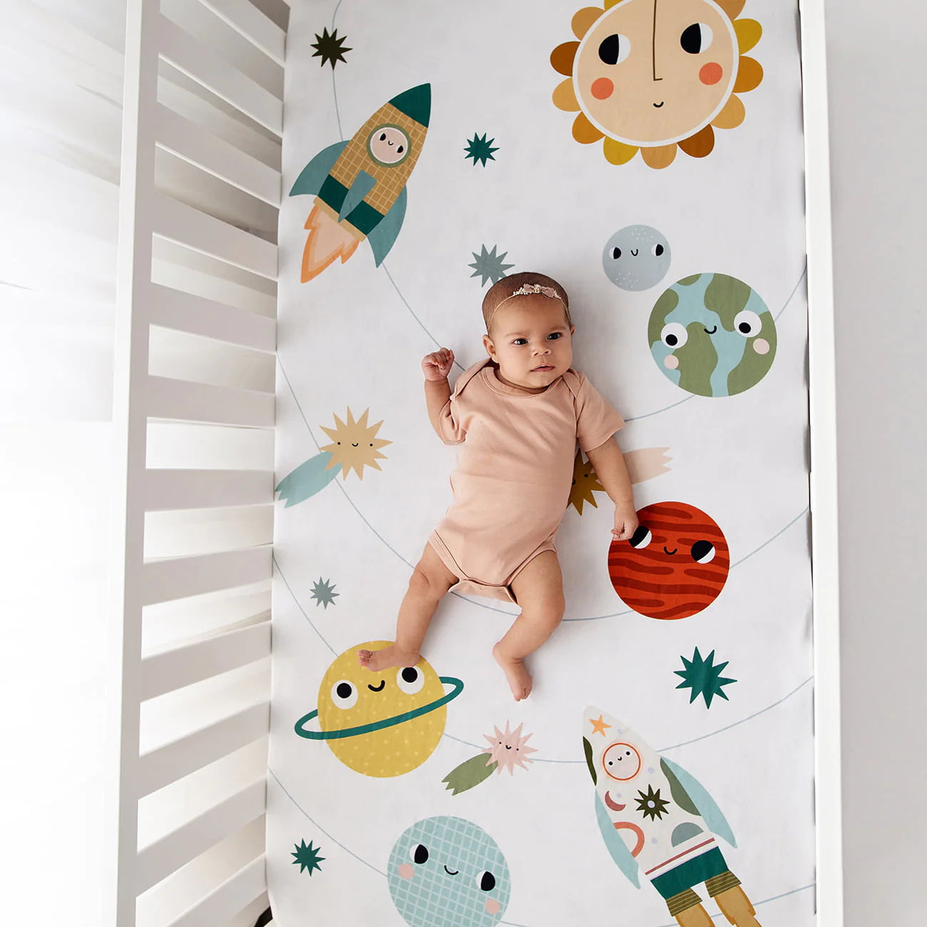Rookie Humans - Standard Size Crib Sheet Space Explorer