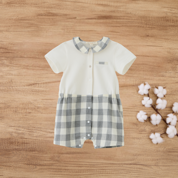 Short Sleeve Shirt Collar Romper