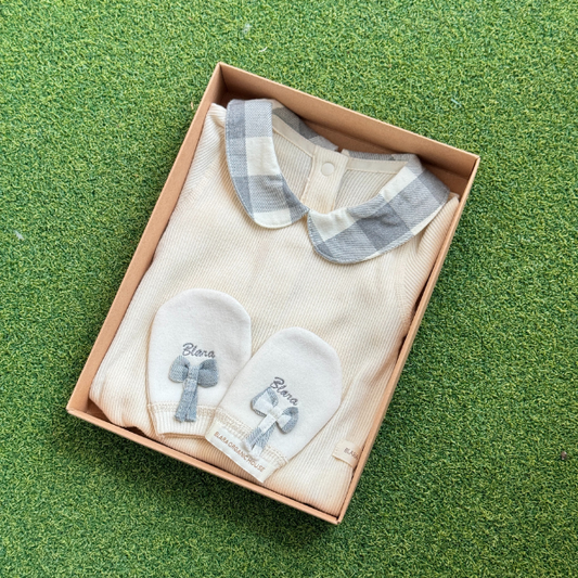 Organic Baby Gift Set | Short Sleeve Bodysuit + Mittens