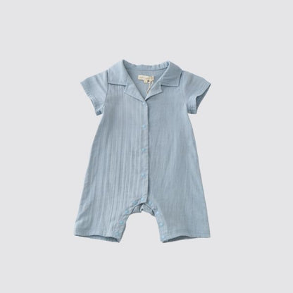 Short Sleeve Cuban Collar Romper