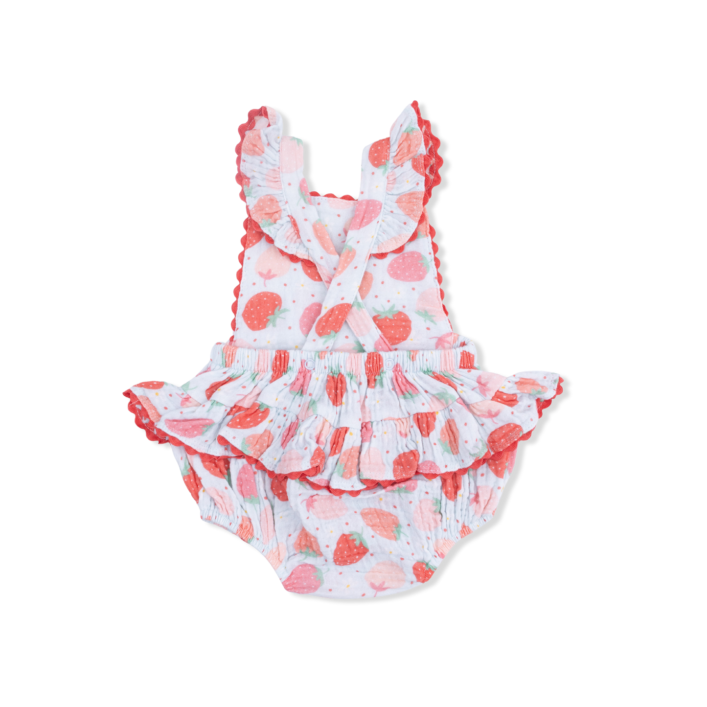 Strawberry Bliss Ric Rac Ruffle Sunsuit