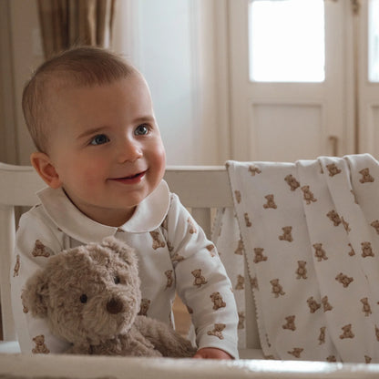 Elegant Baby TEDDY BEAR PRINT DOUBLE LAYERED SWADDLE BLANKET