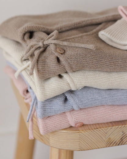 Quincy Mae Wrap Knit Footie || Heathered Mocha