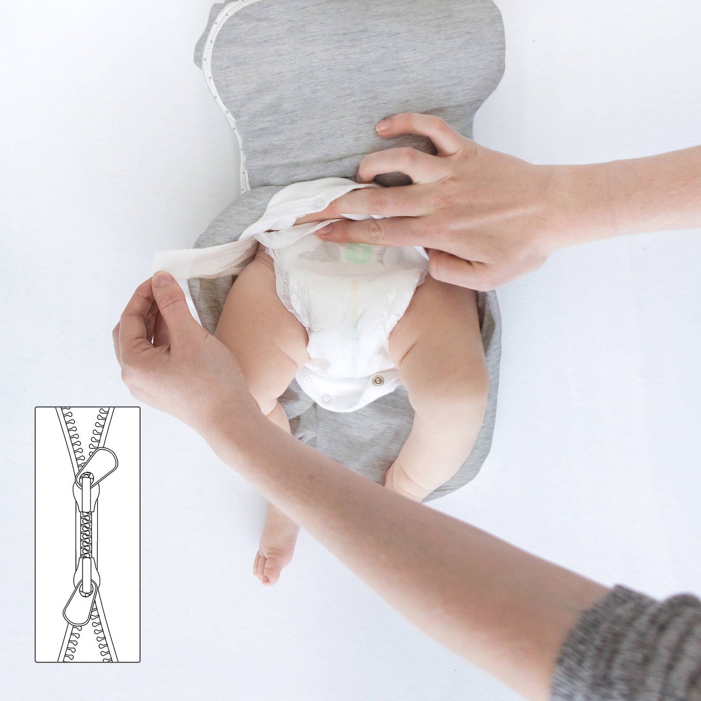 Omni Swaddle Sack, Heathered Green Turtle: Small 0-3 Mo