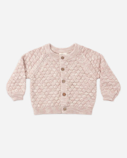 Quincy Mae Bubble Knit Cardigan || Dusty Rose Speckle