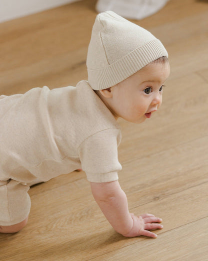 Quincy Mae Baby Beanie || Heathered Natural
