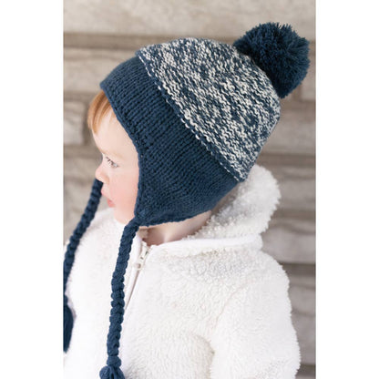 Marled Atlantic Blue Earflap Beanie Hat