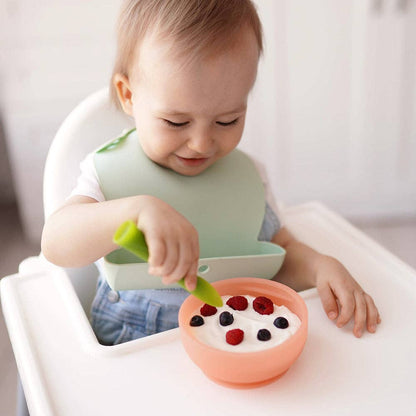Silicone Suction Bowl with Lid: Blueberry