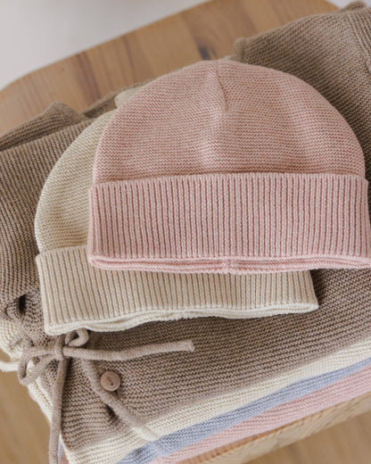 Quincy Mae Baby Beanie || Heathered Rose