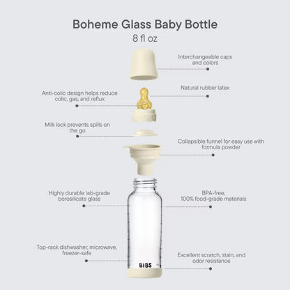 Baby Glass Bottle Boheme Set 8oz/240ml Latex