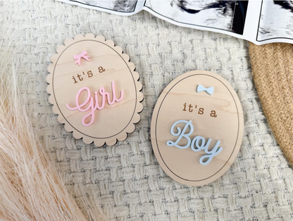 Baby Gender Reveal and Stats Sign
