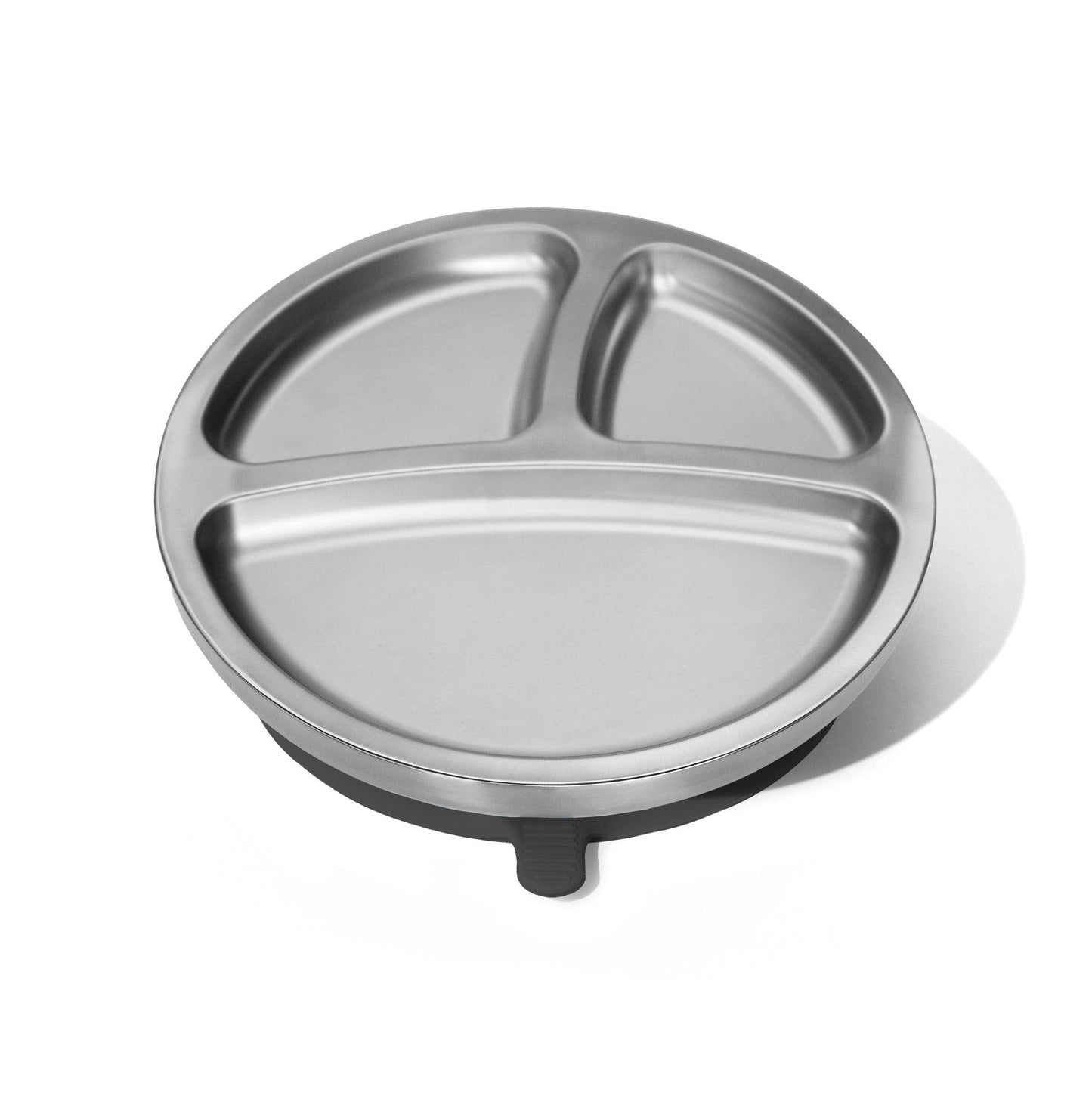 Baby Round Divided Plate | Stainless Steel & Silicone: Blue