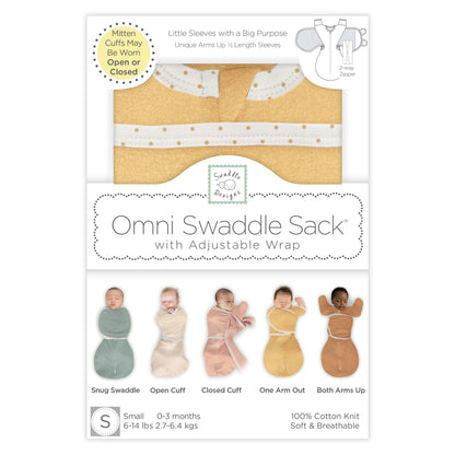 Omni Swaddle Sack, Heathered Gold: Small 6-14 Pound