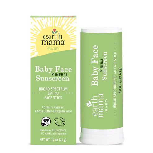 Earth Mama Organics - Baby Face Mineral Sunscreen Face Stick - SPF 40