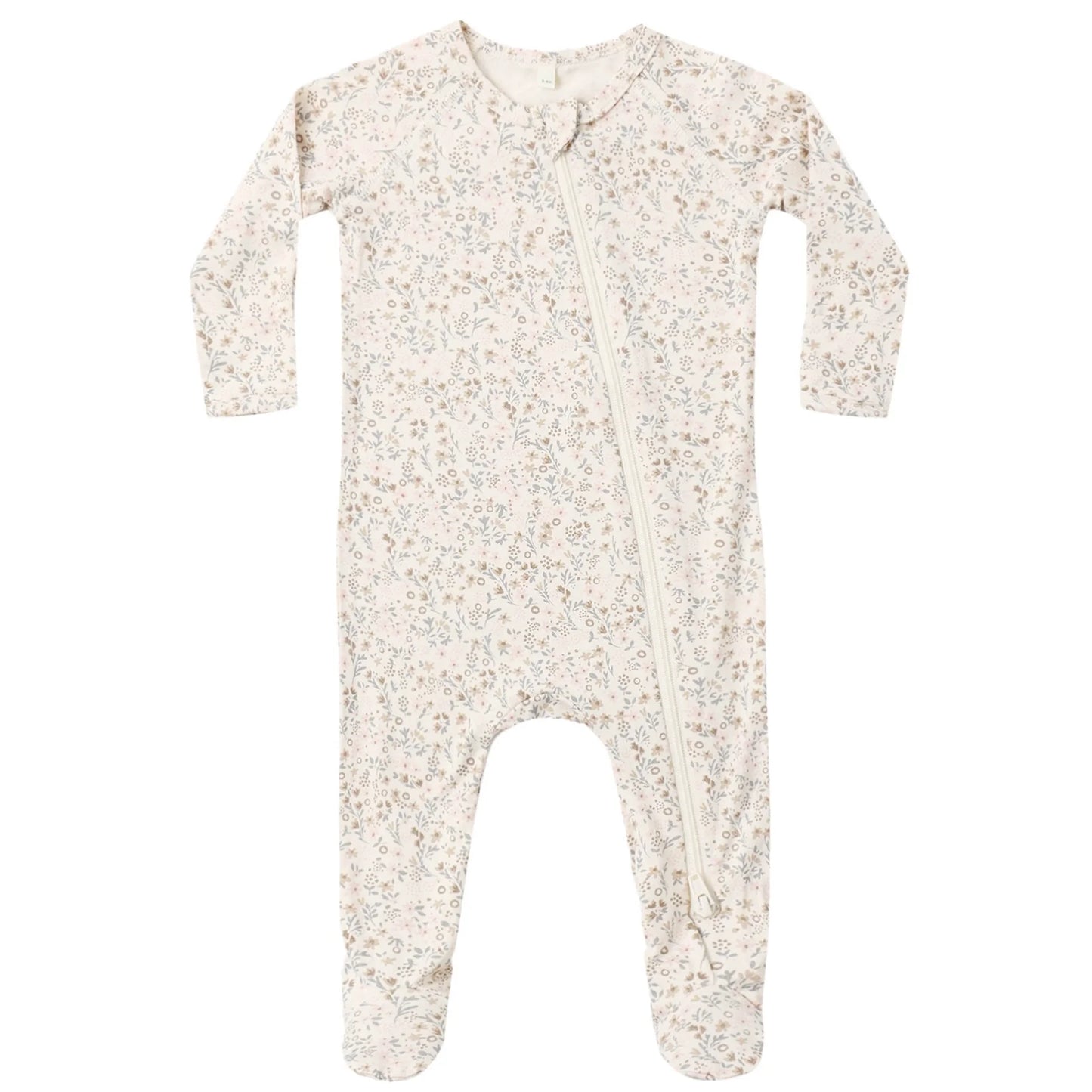 Quincy Mae Bamboo Zip Footie - Bloom