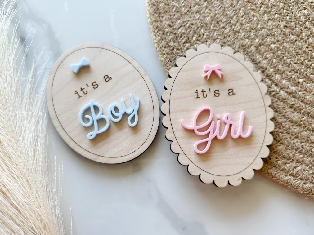 Baby Gender Reveal and Stats Sign