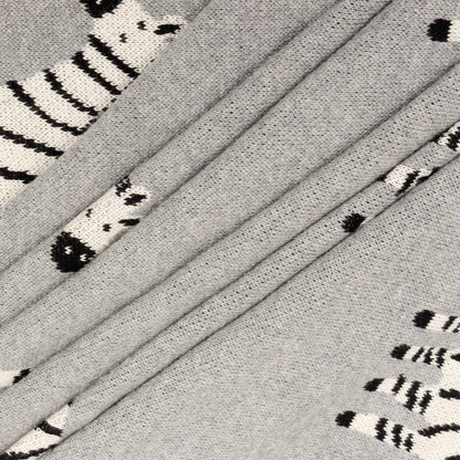 Zebra - Organic Cotton Jacquard Knit Baby Blanket: One Size