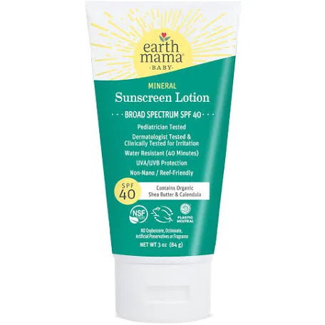 Earth Mama Organics - Baby Mineral Sunscreen Lotion - SPF 40