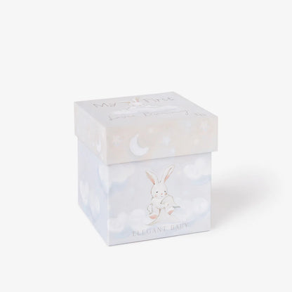 TAUPE LOVIE BUNNY SECURITY BLANKIE W/ GIFT BOX
