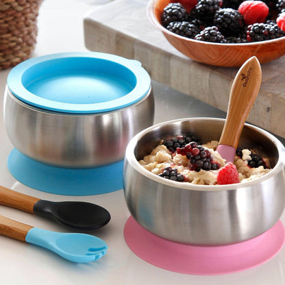 Baby Bowl + Storage Lid | Stainless Steel & Silicone: White