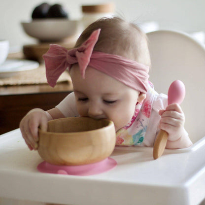 Baby Bowl + Spoon | Bamboo & Silicone: Blue