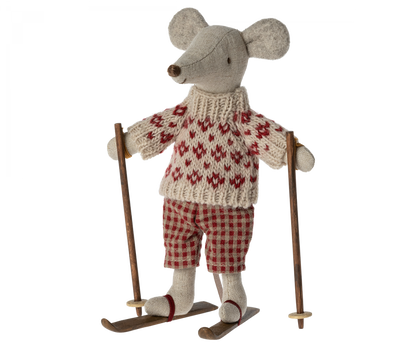 Winter mouse with ski set, Mum