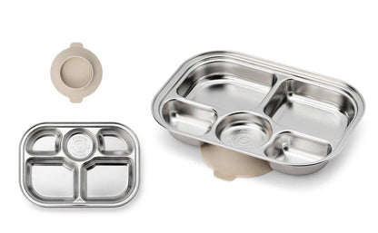 Grosmimi Stainless Steel Food Tray with 5 Compartment: Knotted with suction