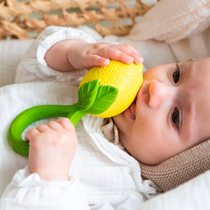 Lemon  2 in 1 Natural Rubber Teething & Rattle Toy