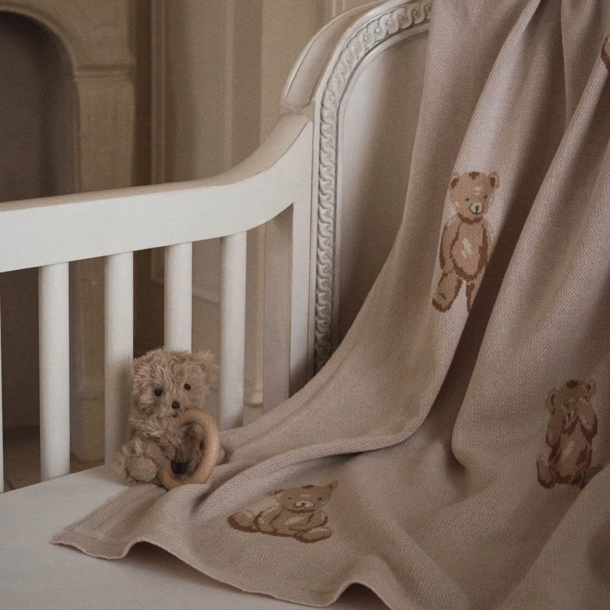 Elegant Baby TEDDY BEAR KNIT BABY BLANKET
