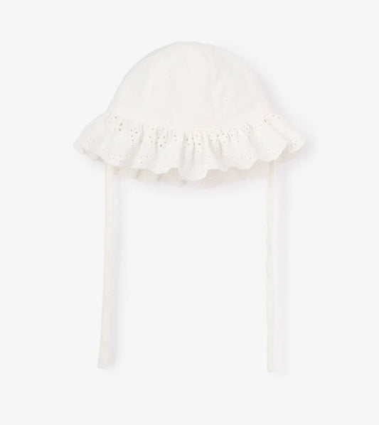 EYELET LACE RUFFLE SUNHAT