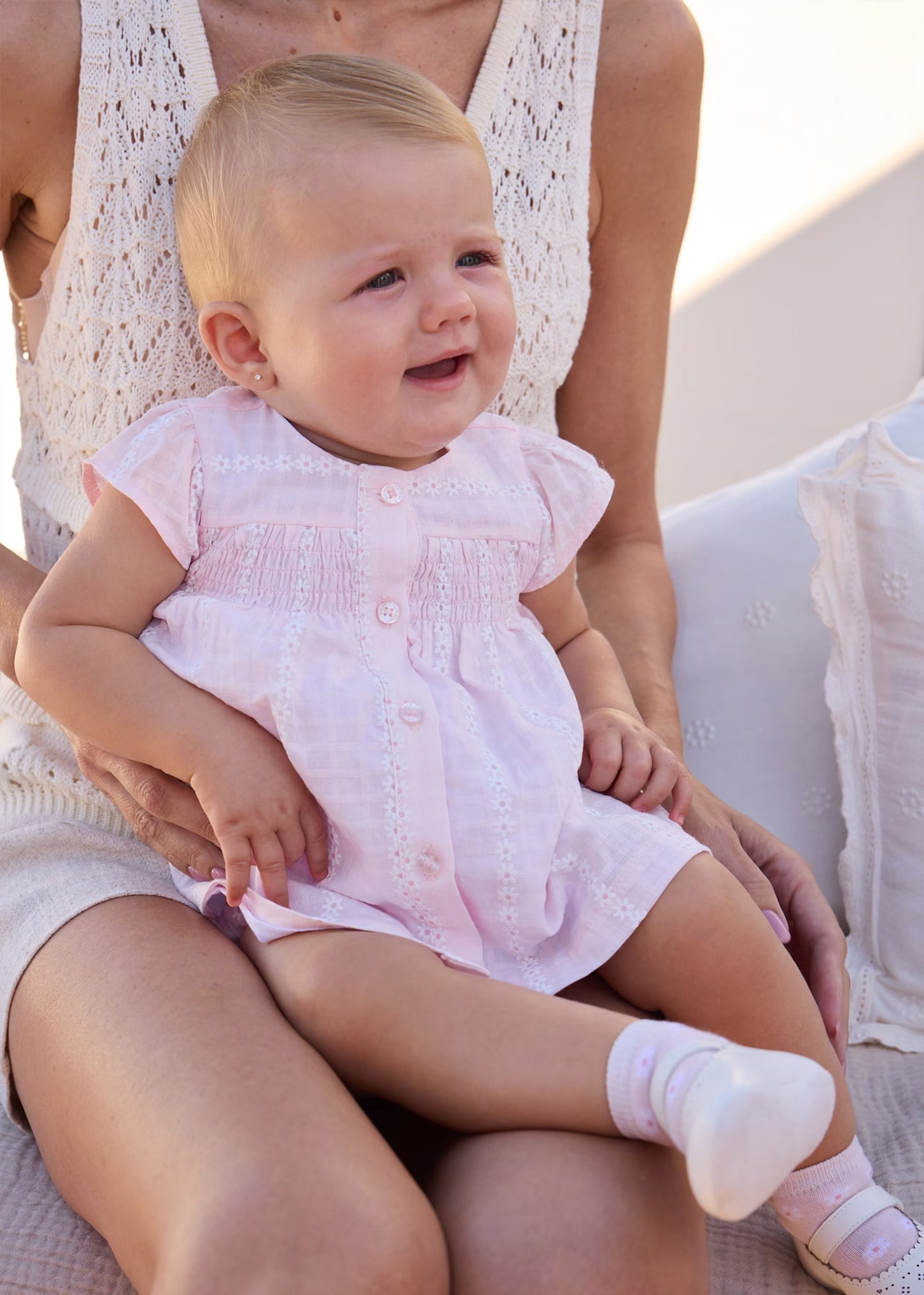 Newborn Girl Chiffon Dress with Bloomers 1805