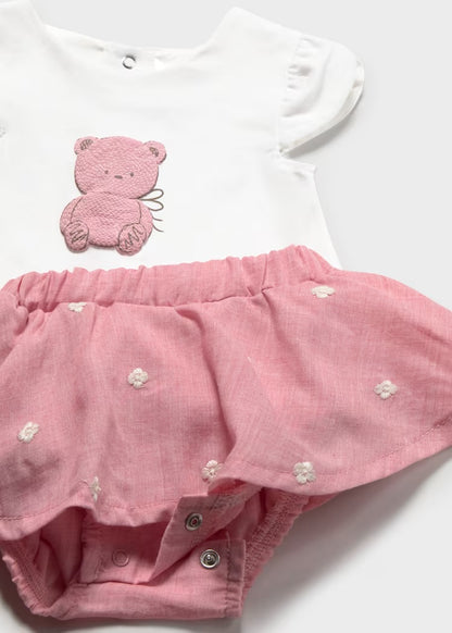 Newborn Girl Skirt and Teddy Bear T-shirt Set 1819