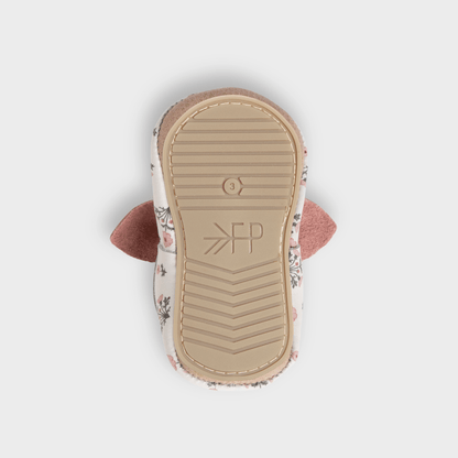Blush Blossom Knotted Bow Baby Shoe: Soft Sole