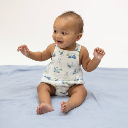 Baby Golf Carts Blue Retro Sunsuit