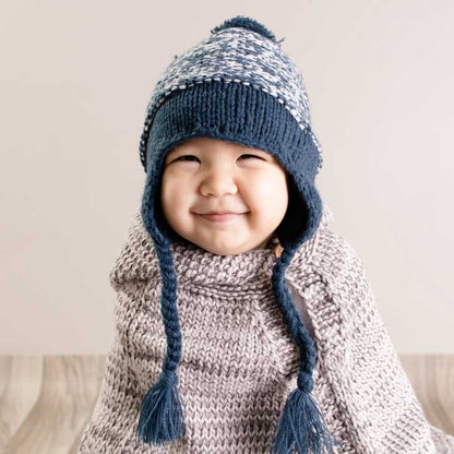 Marled Atlantic Blue Earflap Beanie Hat