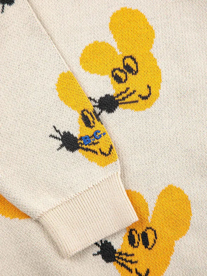 MOUSE ALL OVER JACQUARD COTTON JUMPER