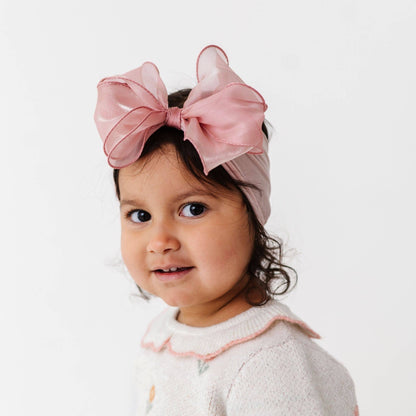 Baby Bling® Faux Silk Big Classic Bow on soft nylon headband