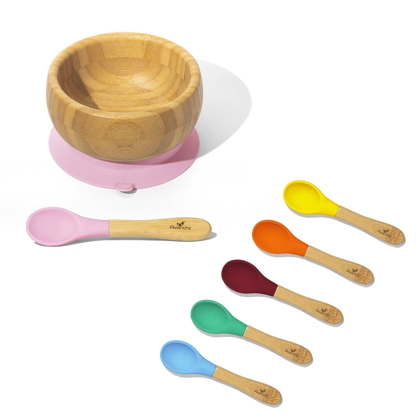 Baby Bowl + Spoon | Bamboo & Silicone: White