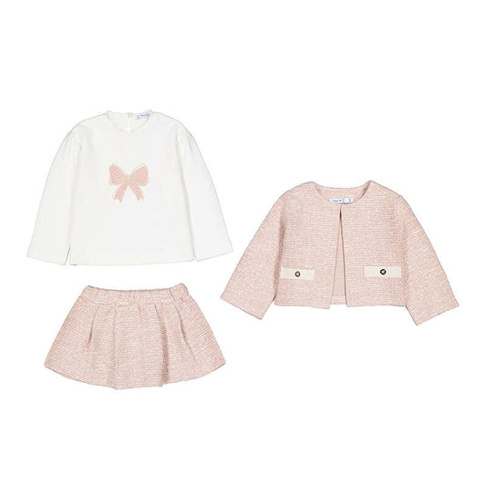 Mayoral Tweed-knit skirt set 2954